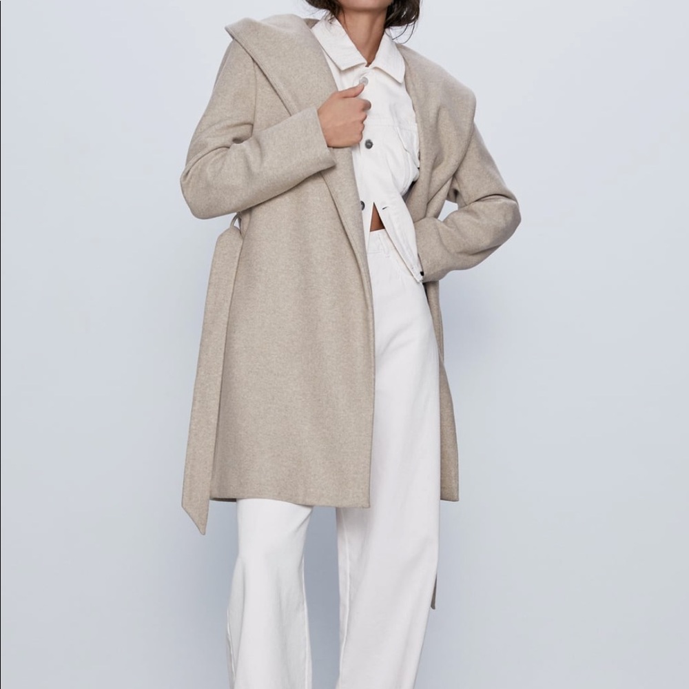 Zara Belted Hooded Coat